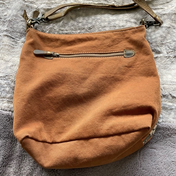 Myra Bag Orange and Brown Crossbody Bag - Picture 2 of 3